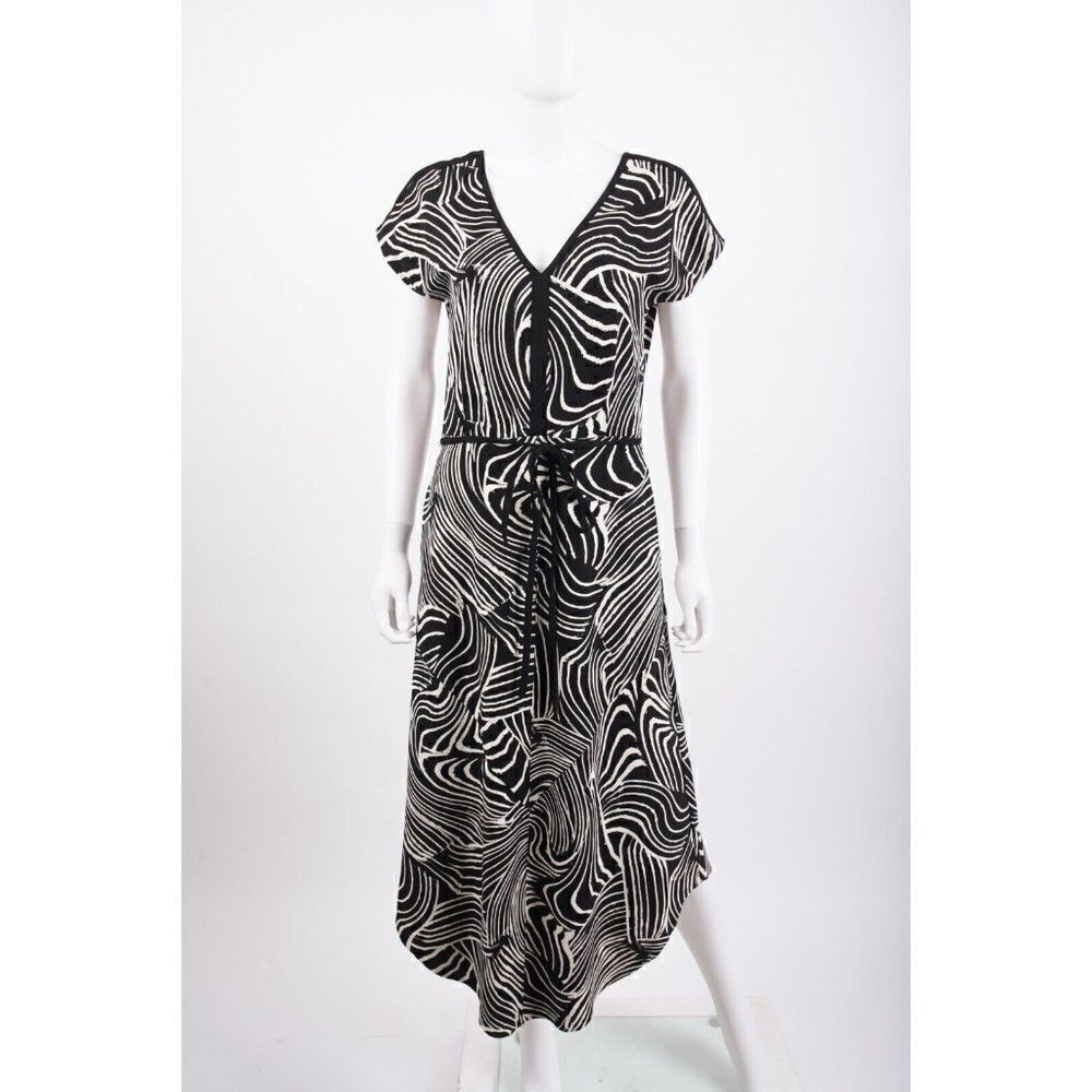 Lysse Womans Midi Dress Size US M EU 40-42 Black White Zebra NWT
